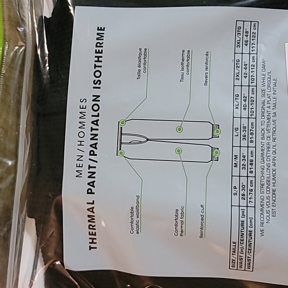 Brand NWT size XL men's thermal pants long johns by Athletic Works - Picture 3 of 7